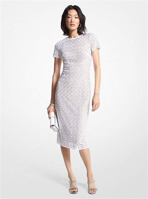 michael michael kors lorraine scuba knit dress|Embellished Laser Cut Scuba Dress .